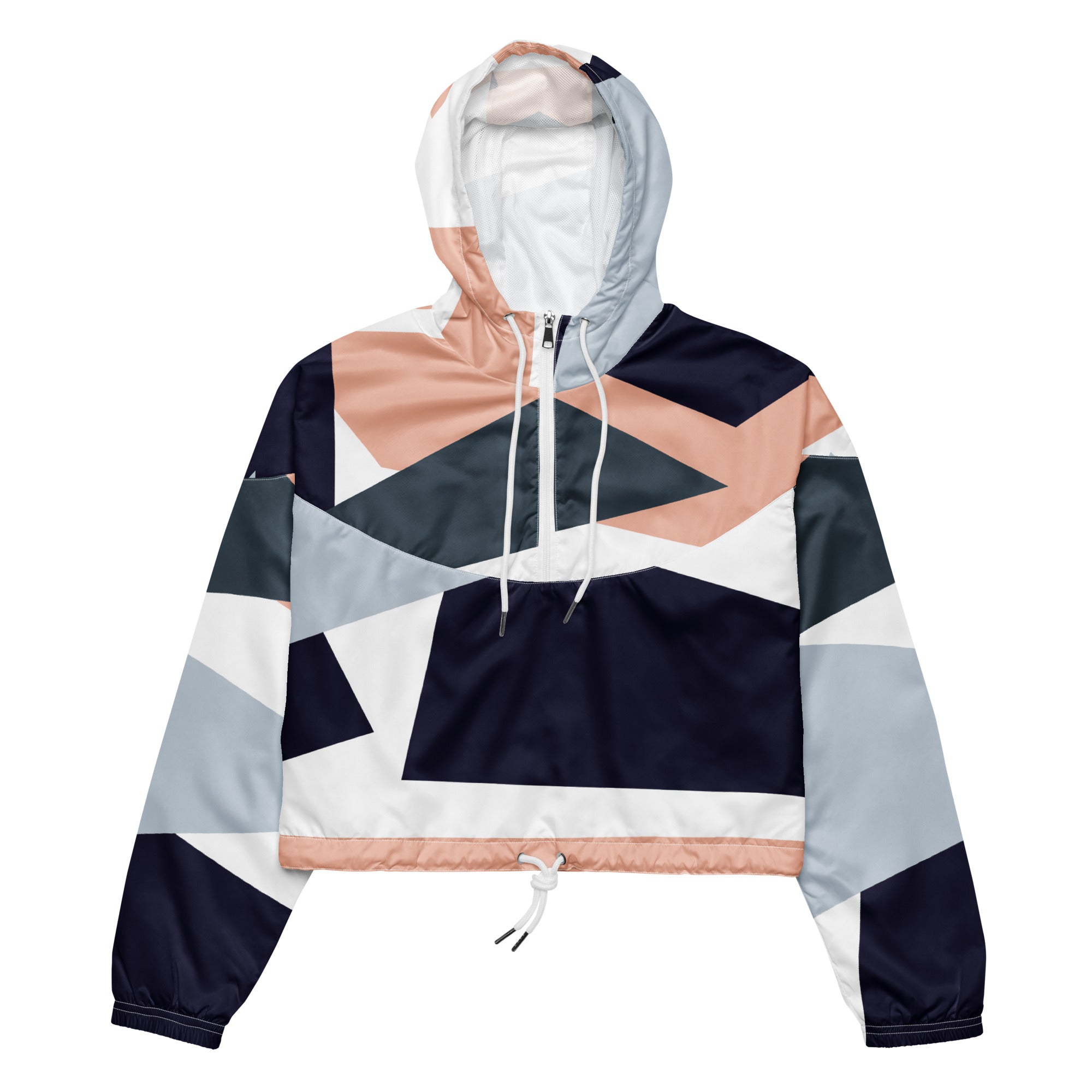 Cropped Windbreaker mit Stylischem Block Muster. Lässiger Streetstyle für Frauen von By Just a Girl.