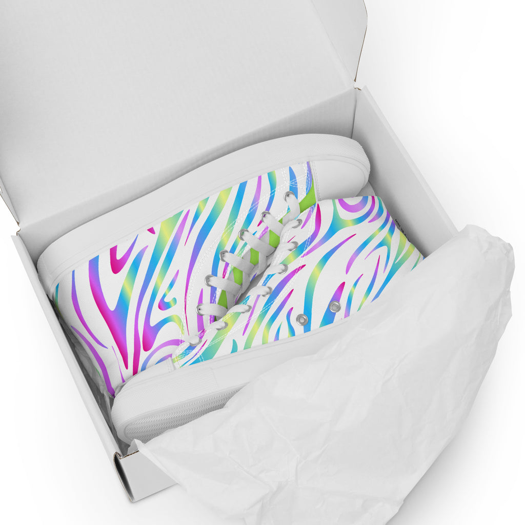 Damen No Rules High Top Canvas liegend im Schuhkarton. By Just a Girl.