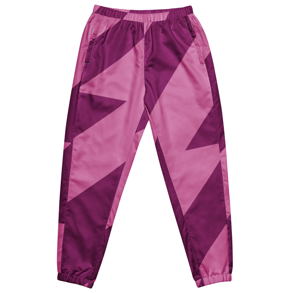 Damen Trainingshose im  Blockstreifen Design in warmen  Beere und Bordeaux. Femininer Streetstyle mit weicher Kraft, designed by,  By Just a Girl.