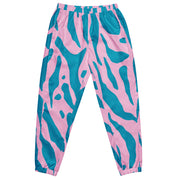 Damen Trainingshose mit pink-türkisem Animal Design. Mockup Hose Vorderansicht. Auffällige Streetwear für Frauen designed by, By Just a Girl.
