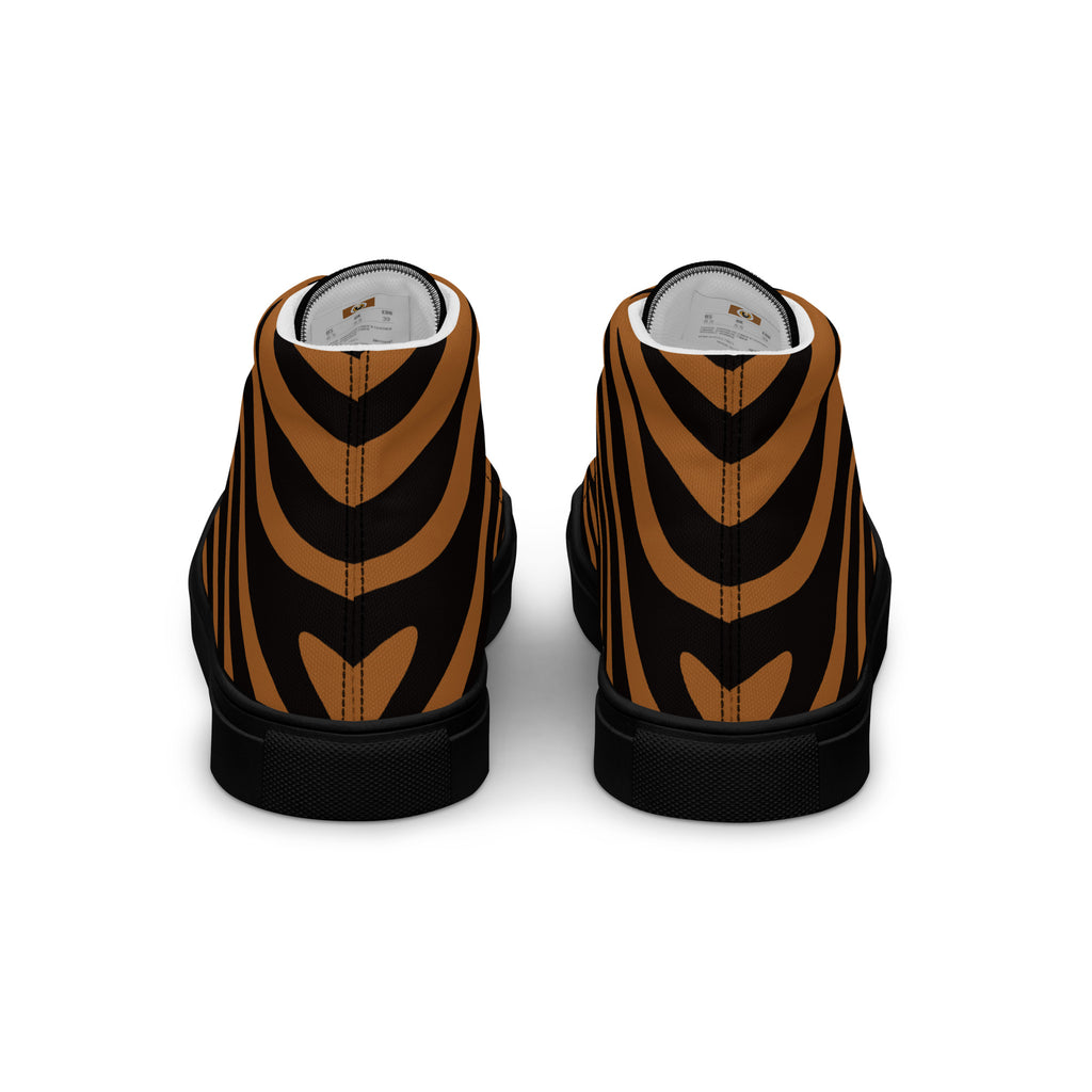 High Top Canva Sneaker "Spicy Stripes" ansicht von hinten. By Just a Girl.