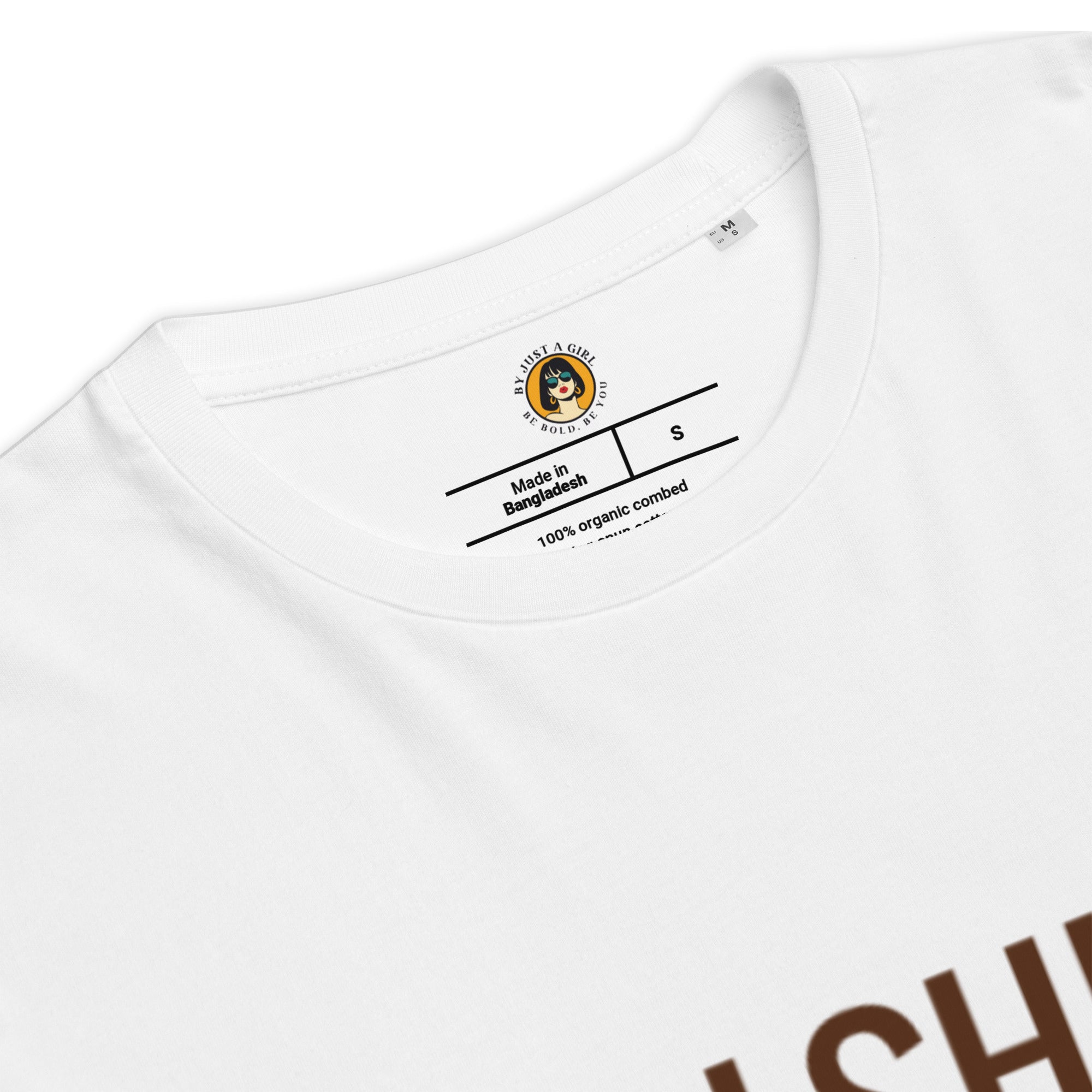 Etiketten Innenansicht mit Logo. Designed, by Just a Girl.