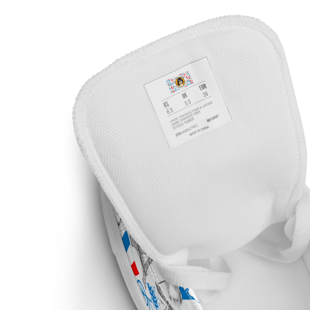 Schuhzungen Innenansicht mit Etikett der Grössenangabe sowie das Logo. By Just a Girl